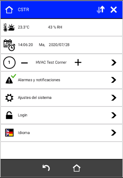 Cortiva - Control de los dispositivos Coolstream - Inicio